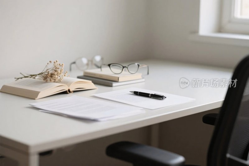 办公桌面文具布置