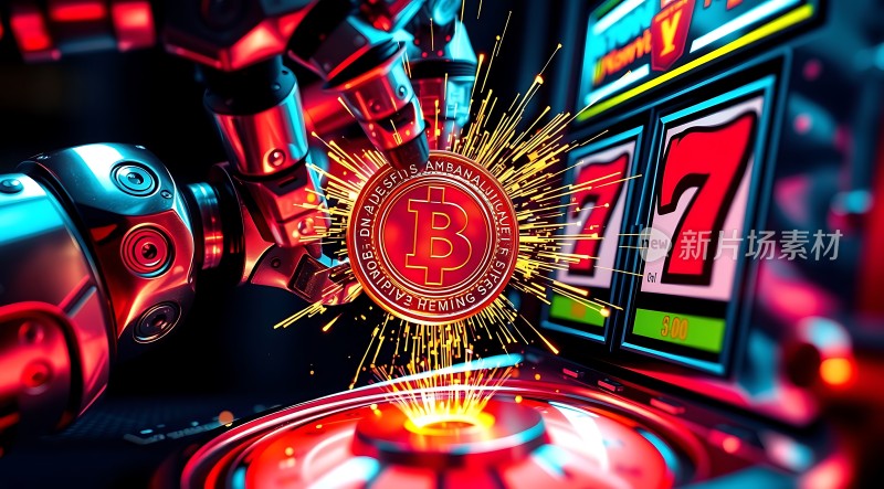机器人操作比特币背景有老虎机