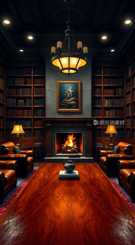 书房里的温馨夜晚