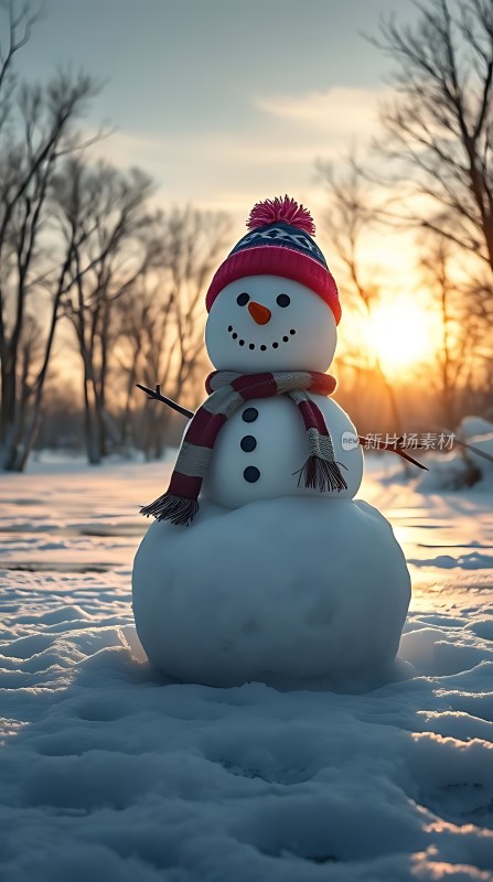 雪人迎冬阳