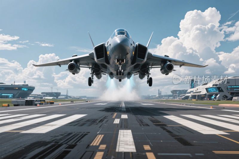 战斗机于航母起飞瞬间