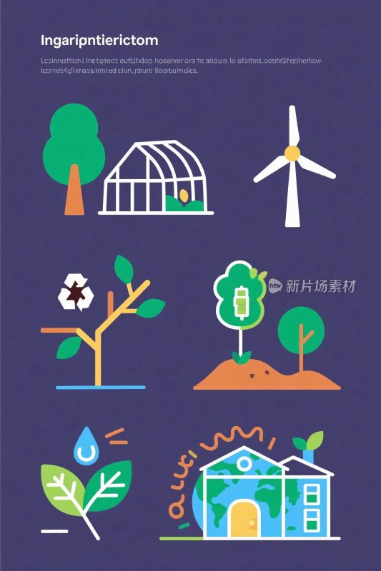 生态环保插画元素集合