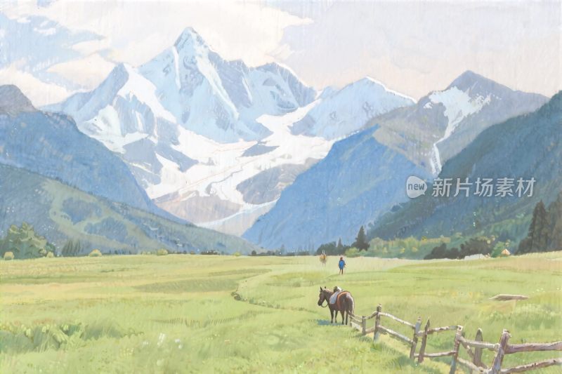 山水田园风景画