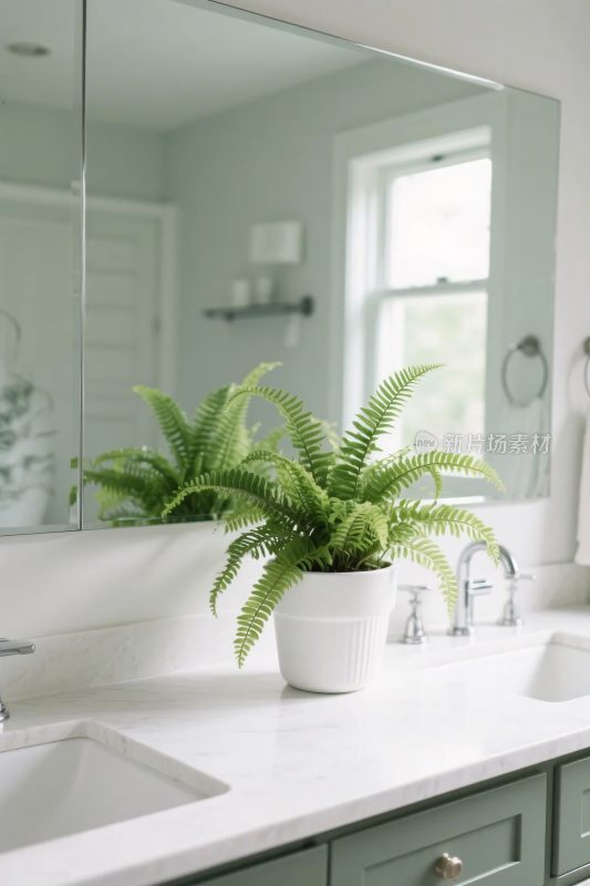 浴室洗手台绿植装饰