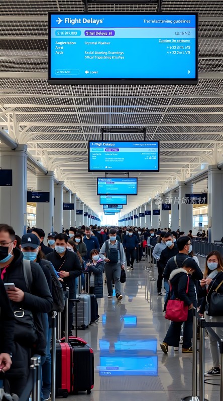 机场滞留人群航班延误信息显示屏
