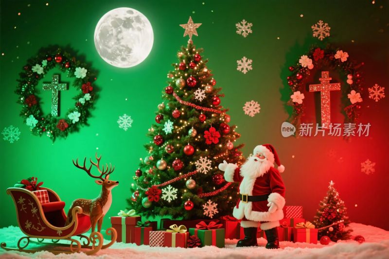 圣诞插画场景