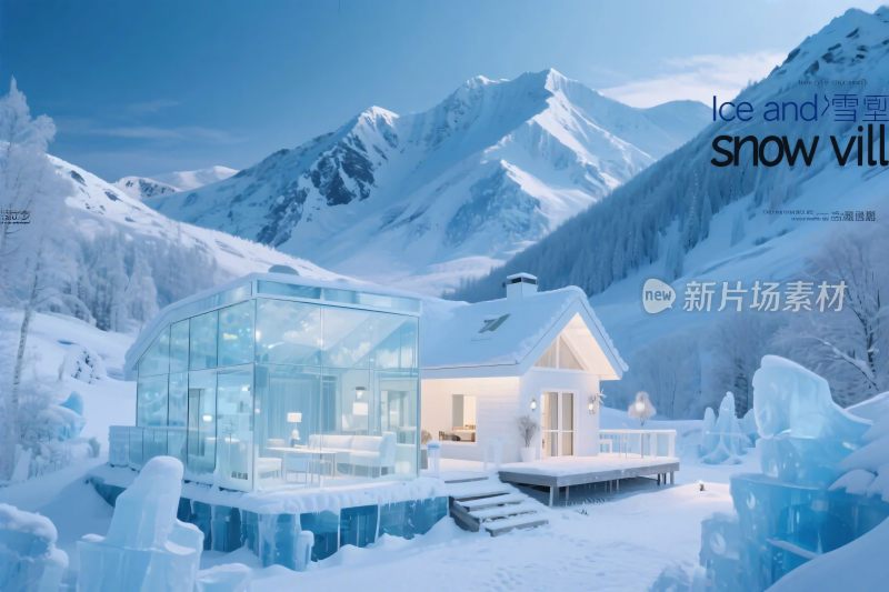 冰雪童话小屋雪景