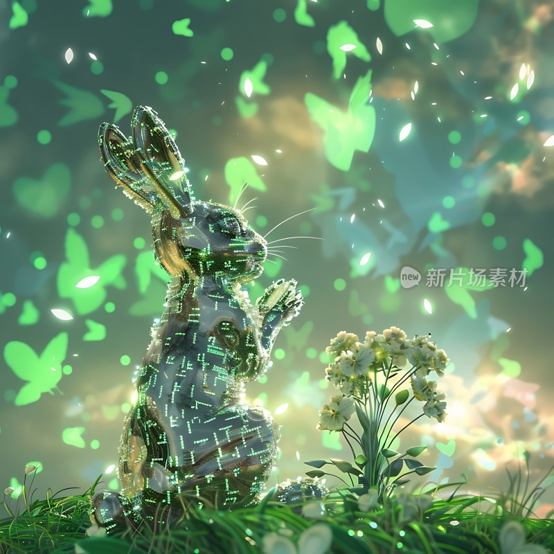 数字兔与自然和谐共处