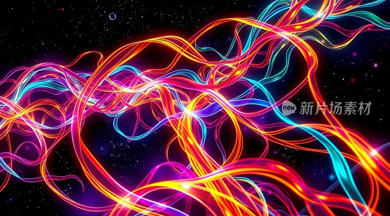 彩色光带交织的宇宙画卷