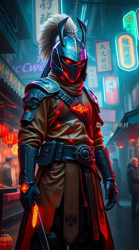 霓虹武士都市中的神秘战士