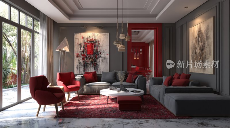 现代简约风客厅室内场景