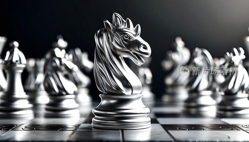 银色棋子象棋素材