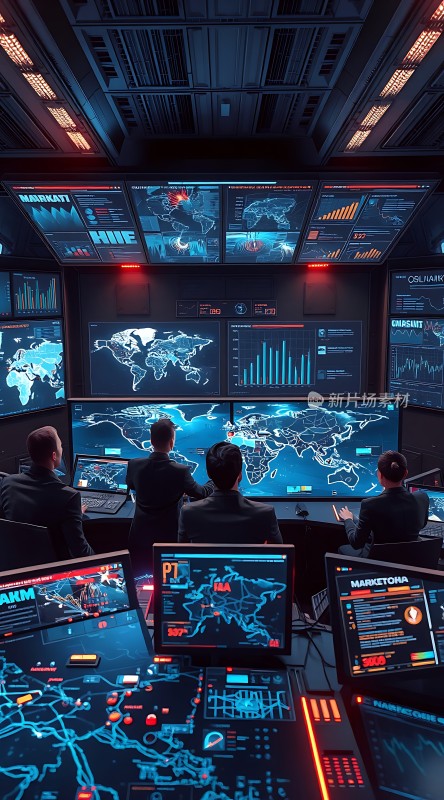 全球监控中心数据与科技交织的未来世界