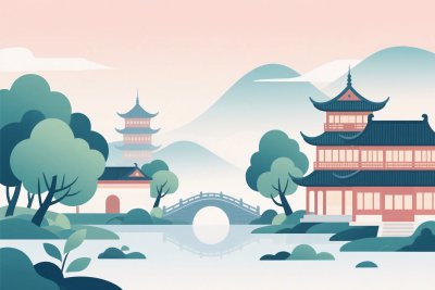 古风山水插画 古风山水插画