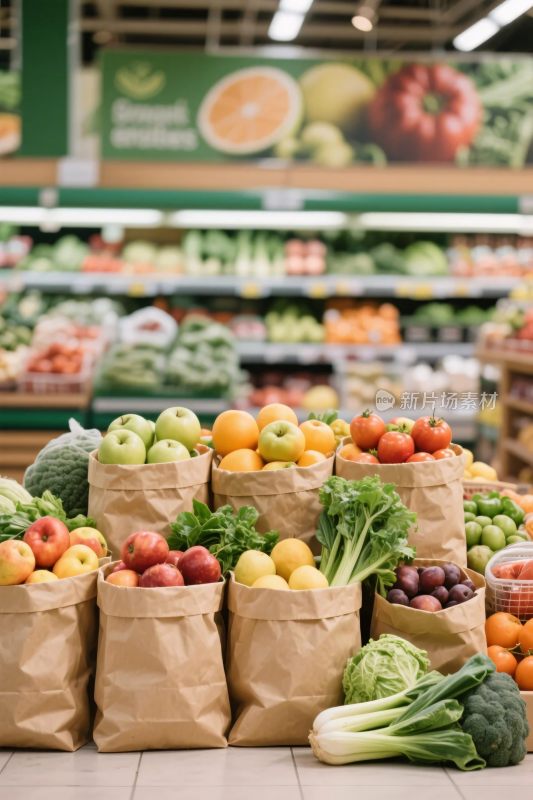 超市袋装果蔬陈列