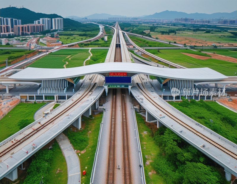 惠州南站高铁航拍