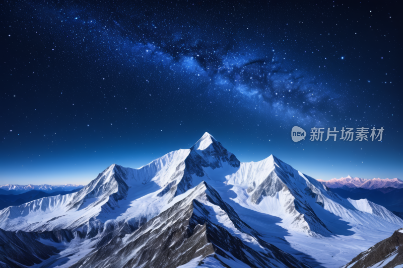 山上的星空和乳白色高清风景风光图片