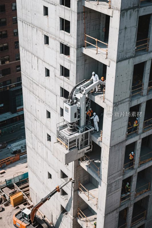 建筑施工塔吊作业场景