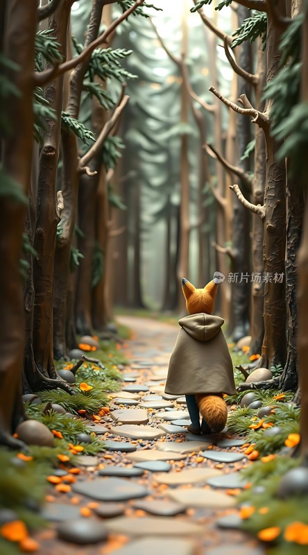 森林小径上的狐狸