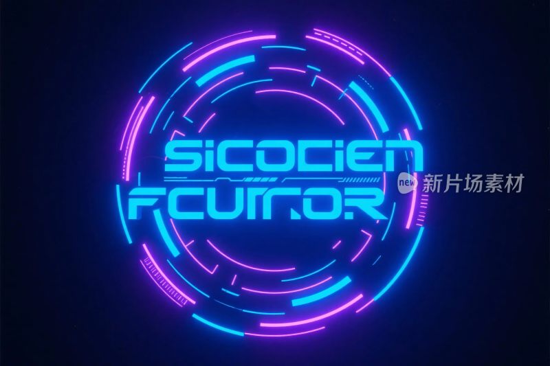 霓虹环形科技插画