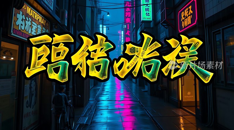 霓虹灯下的繁华街道