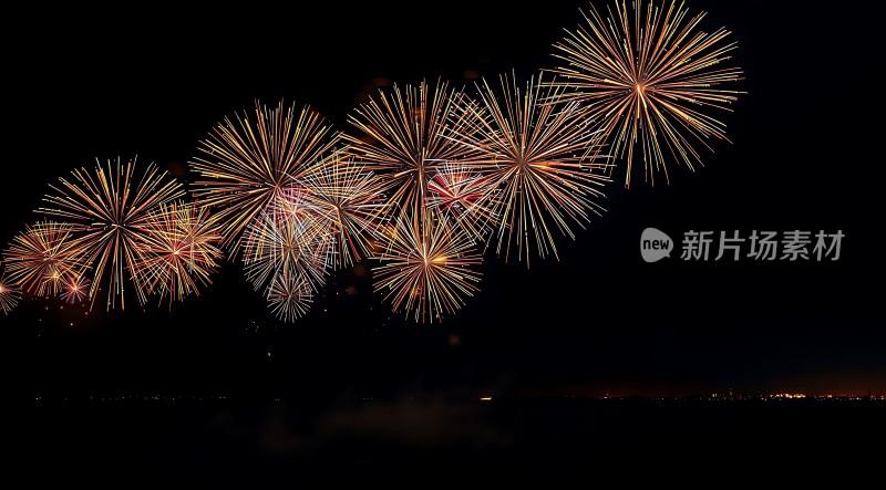 夜空烟花绽放璀璨夺目