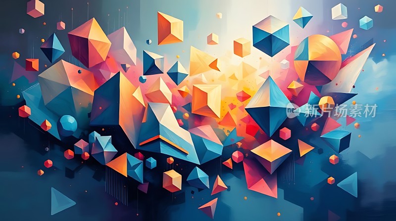 几何世界色彩与形状的碰撞