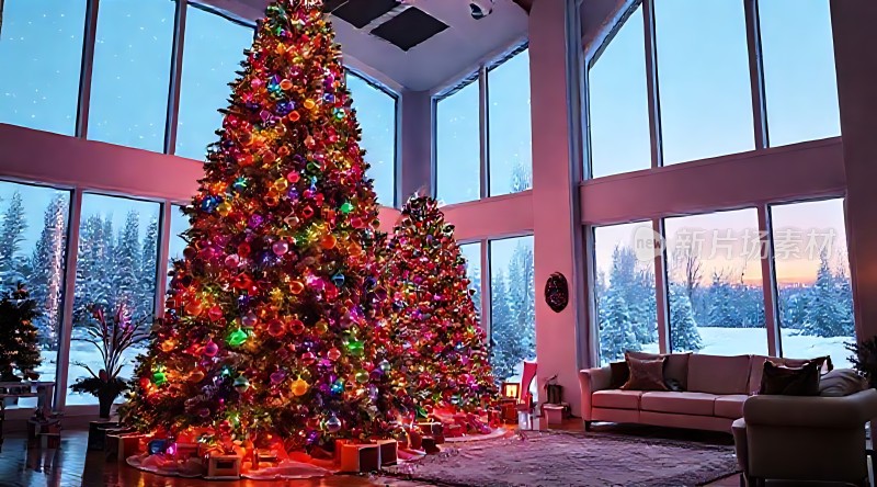 圣诞树下的温馨家园