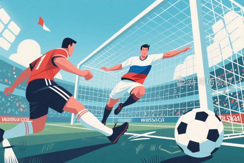 足球比赛插画场景