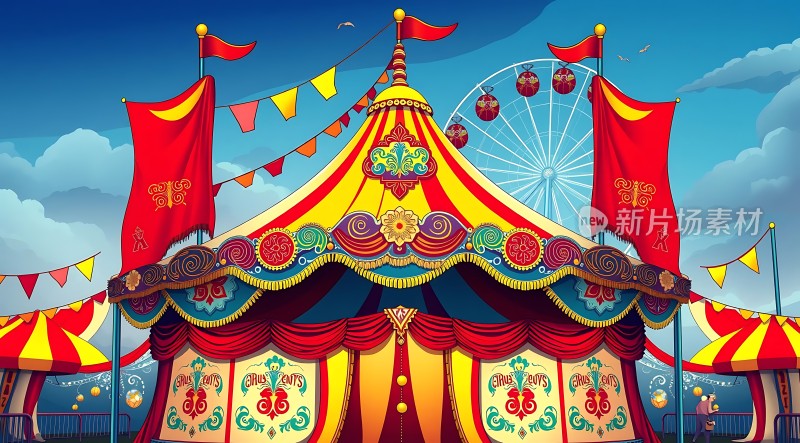 马戏团帐篷与摩天轮