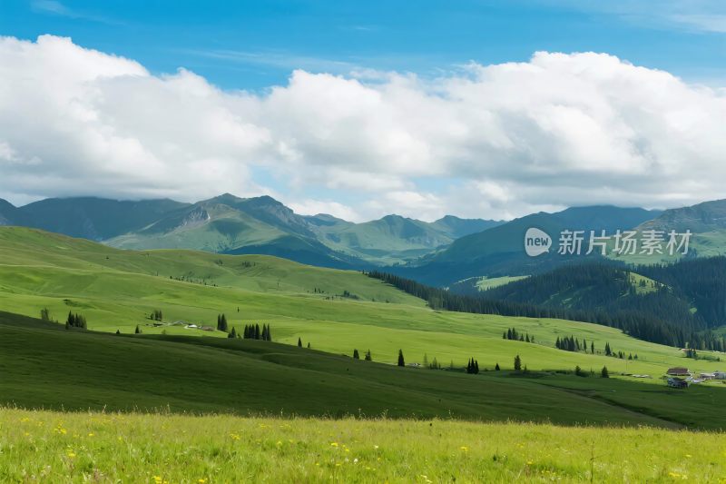 美丽草原山水风光