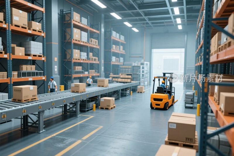 物流仓库内部场景