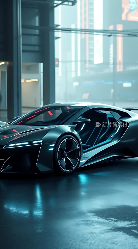 未来科技座驾黑色流线型跑车