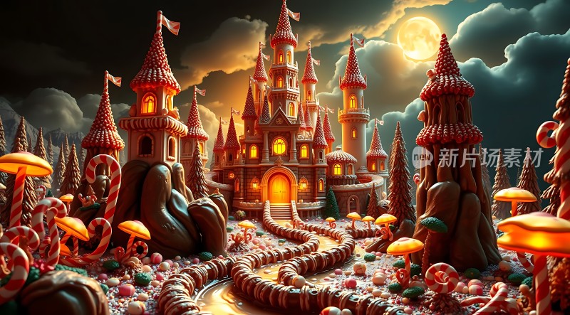 糖果王国城堡之夜