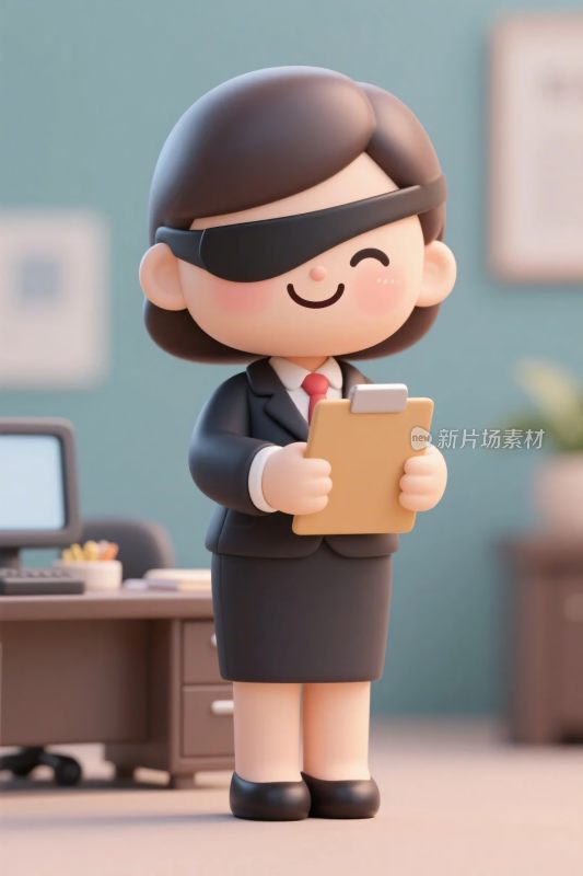 卡通办公女性角色插画