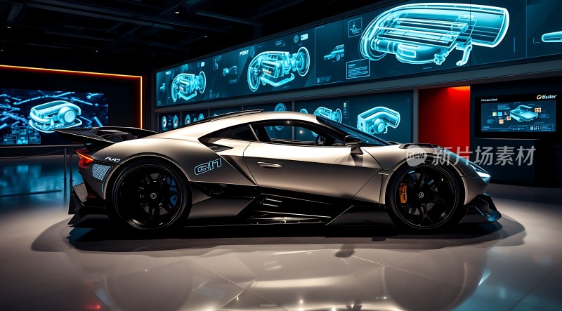 未来科技座驾黑色跑车闪耀登场！
