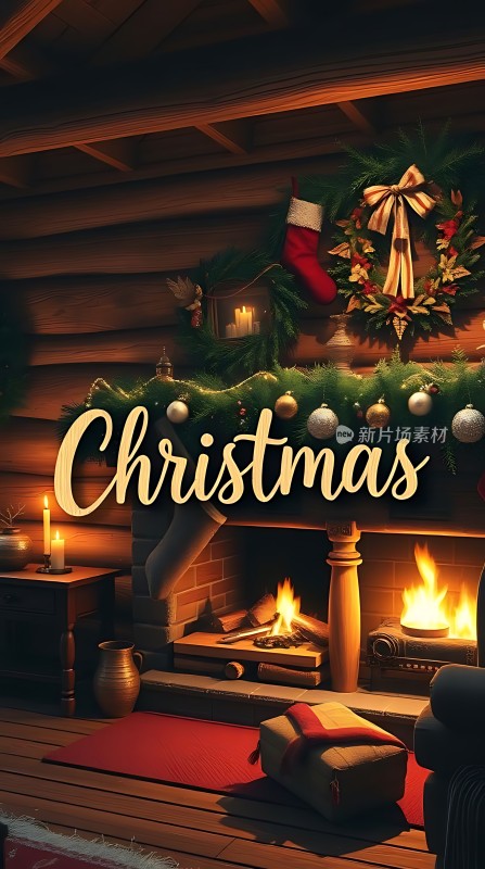 圣诞温馨 fireplace