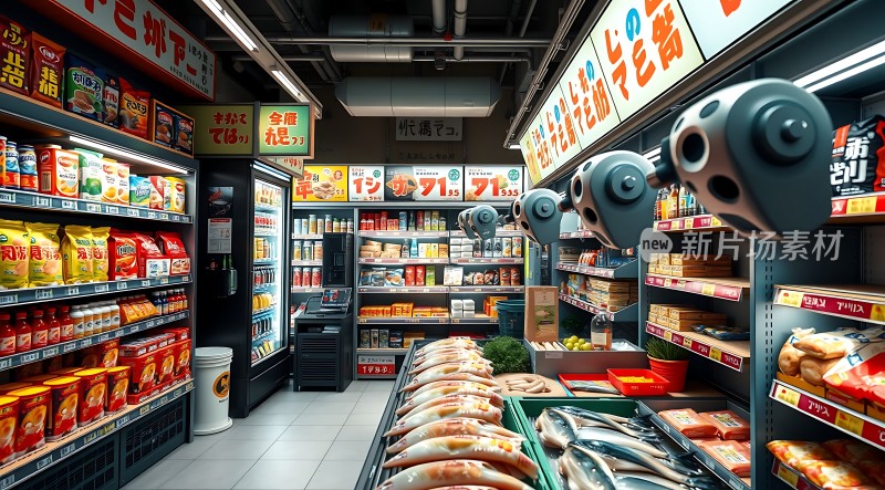 新片场素材超市购物场景
