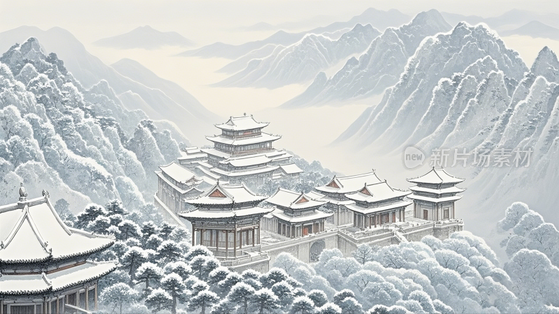 国风雪景武当山