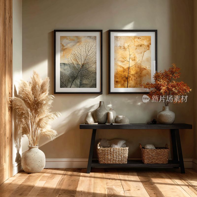 温馨室内角落装饰画面