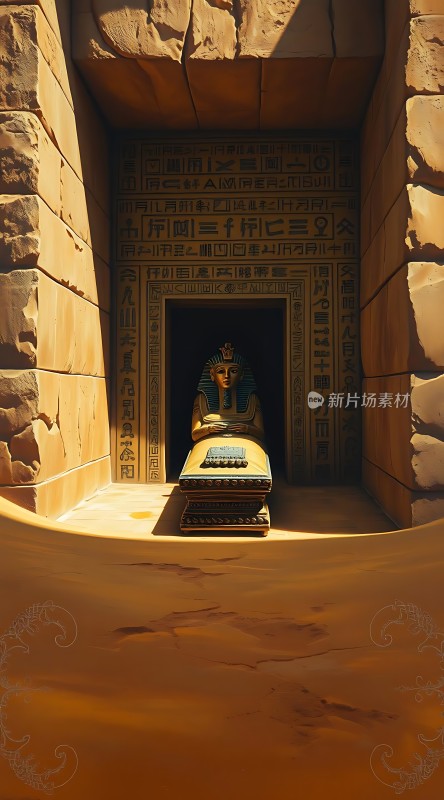 古埃及法老之墓黄金面具与石棺的秘密