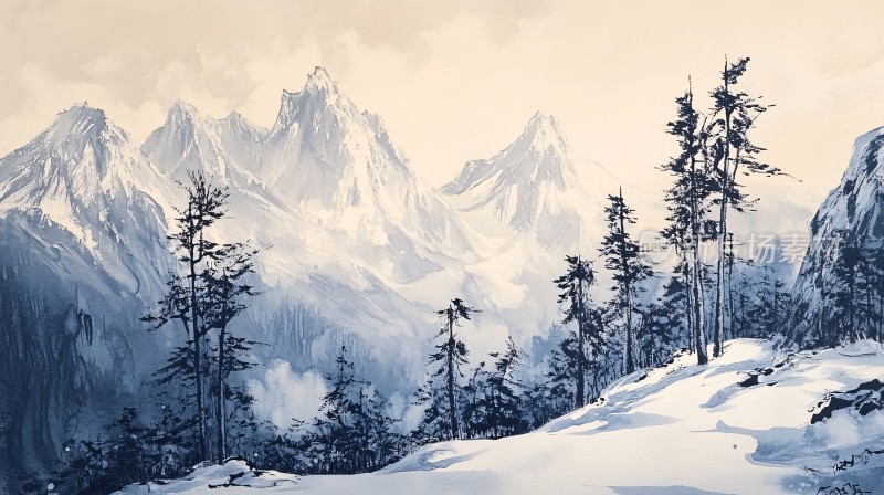 雪山原画