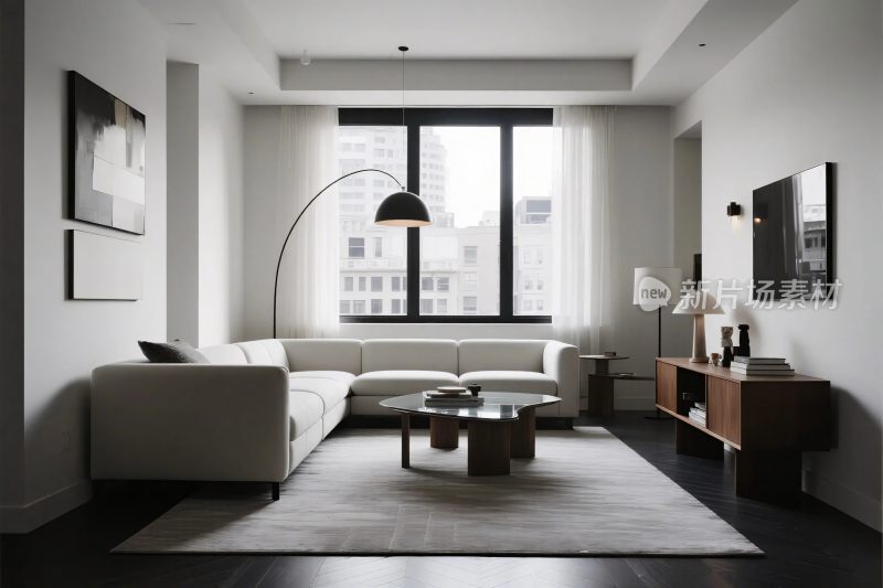 现代简约客厅室内场景图