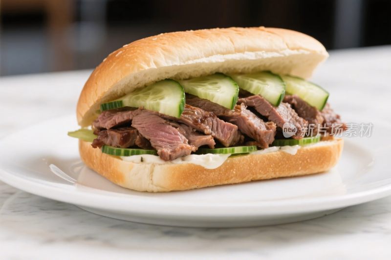 美食三明治展示