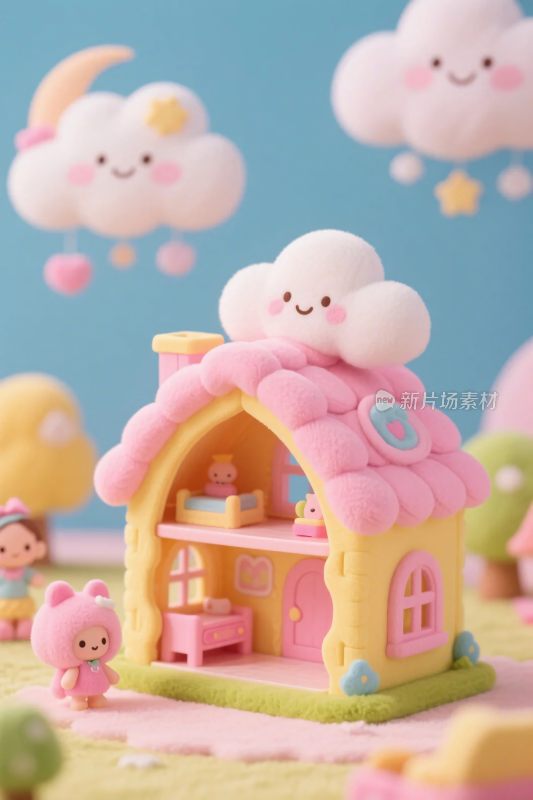 梦幻卡通小屋插画