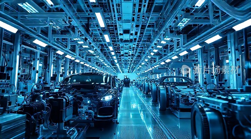 智能工厂生产线上的汽车装配线