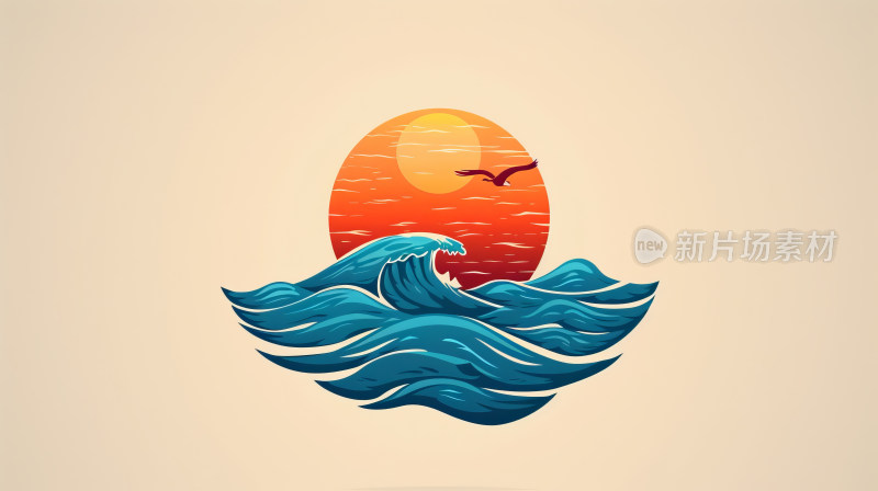 海浪与夕阳