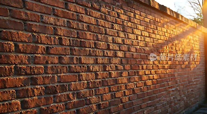阳光下的红砖墙