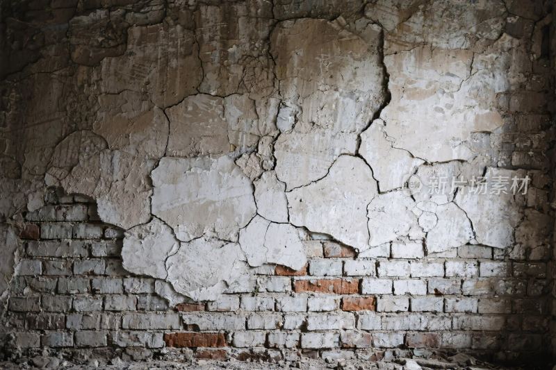 破损老旧砖墙墙面