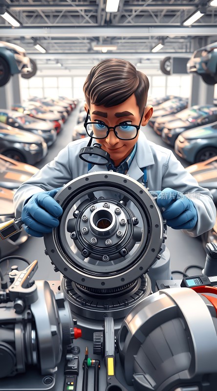 机械师精细检修汽车零件